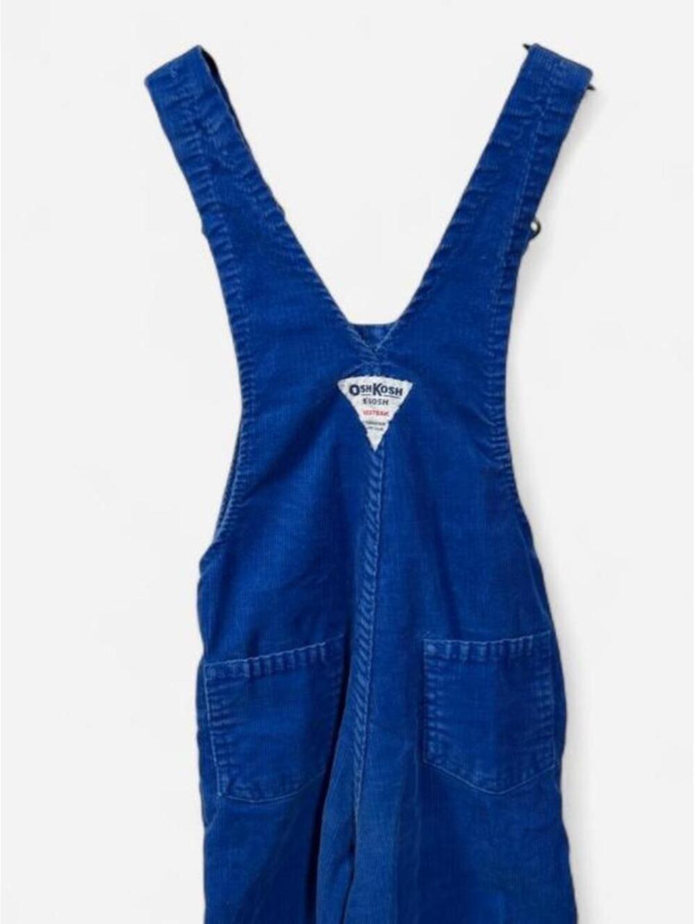 1999 Vintage OshKosh B'gosh Blue Corduroy Overalls 4T - Picture 4 of 8
